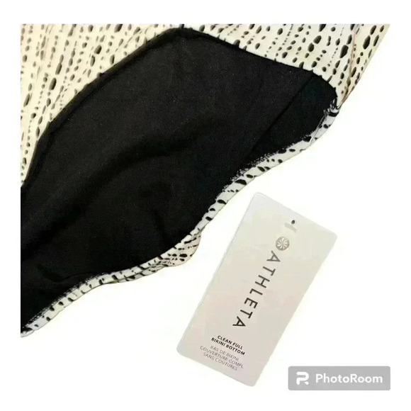 Athleta White/Black Clean Full Bikini Bottom - Large - Picture 6 of 6